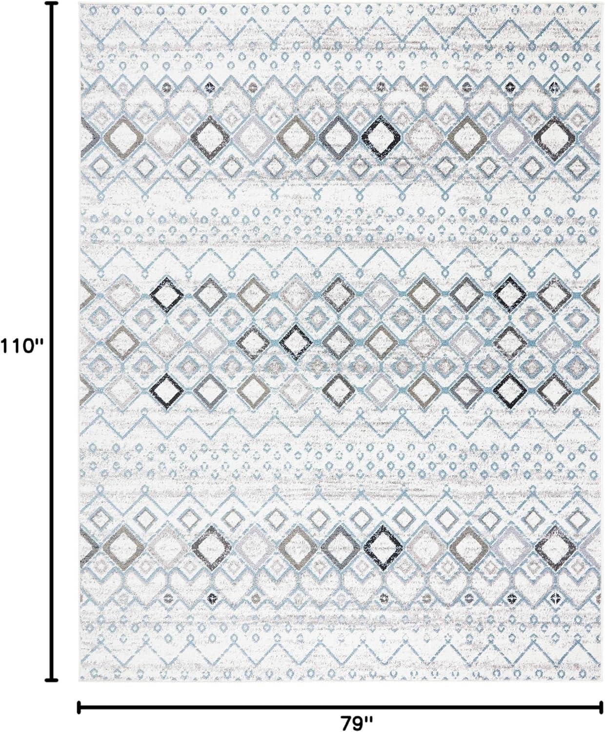 image:imageSAFAVIEH Amsterdam Collection Area Rug 8 x 10 Ivory amp Multi Moroccan Boho Design NonShedding amp Easy Care Ideal for High Traffic Areas in Living Room Bedroom AMS108KIvoryGrey