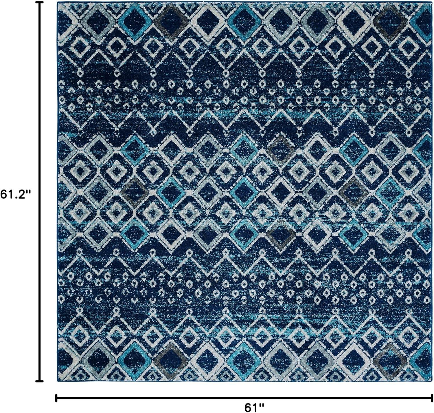 image:imageSAFAVIEH Amsterdam Collection Area Rug 8 x 10 Ivory amp Multi Moroccan Boho Design NonShedding amp Easy Care Ideal for High Traffic Areas in Living Room Bedroom AMS108KNavyBeige