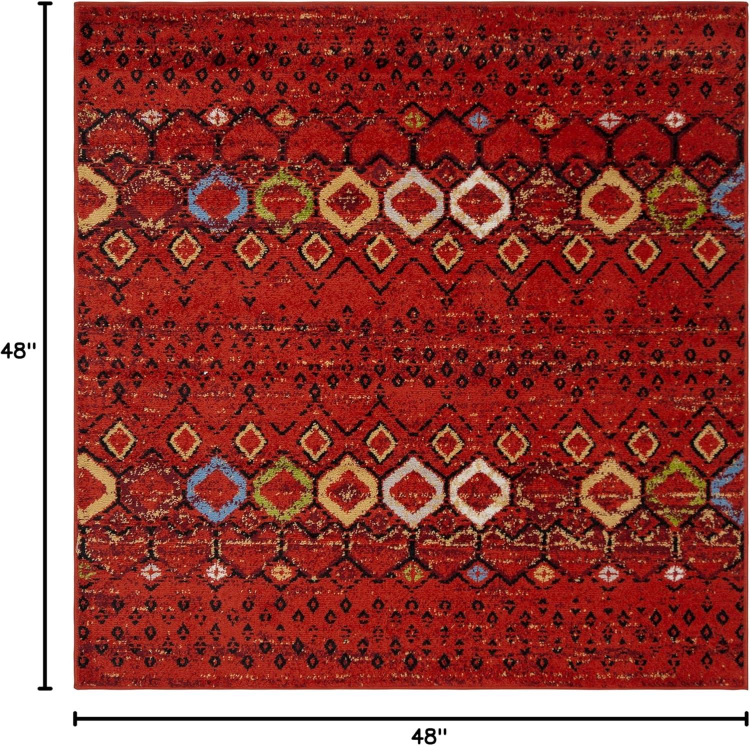 image:imageSAFAVIEH Amsterdam Collection Area Rug 8 x 10 Ivory amp Multi Moroccan Boho Design NonShedding amp Easy Care Ideal for High Traffic Areas in Living Room Bedroom AMS108KTerracottaMulti