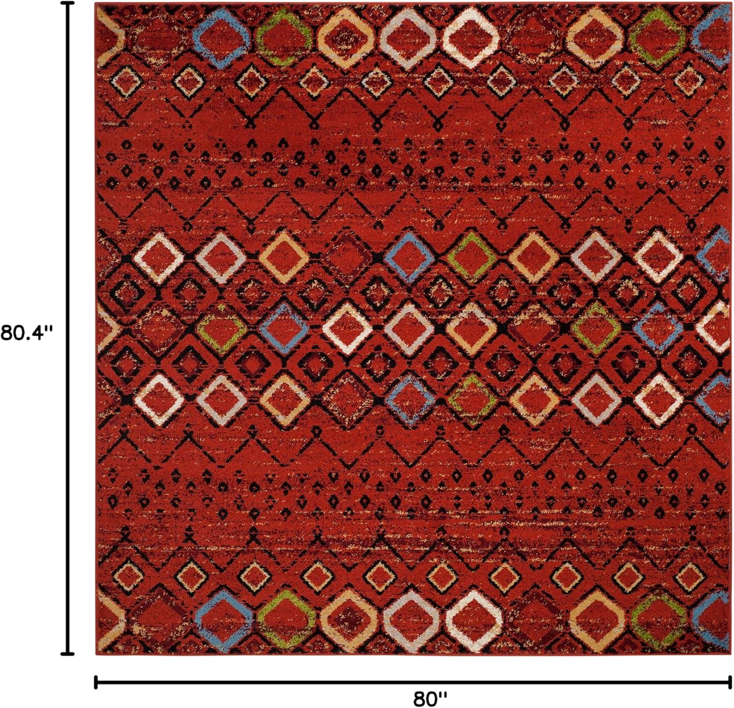 image:imageSAFAVIEH Amsterdam Collection Area Rug 8 x 10 Ivory amp Multi Moroccan Boho Design NonShedding amp Easy Care Ideal for High Traffic Areas in Living Room Bedroom AMS108KTerracottaMulti