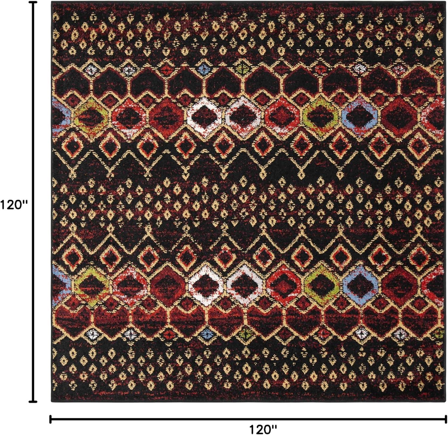 image:imageSAFAVIEH Amsterdam Collection Area Rug 8 x 10 Ivory amp Multi Moroccan Boho Design NonShedding amp Easy Care Ideal for High Traffic Areas in Living Room Bedroom AMS108KBlackMulti