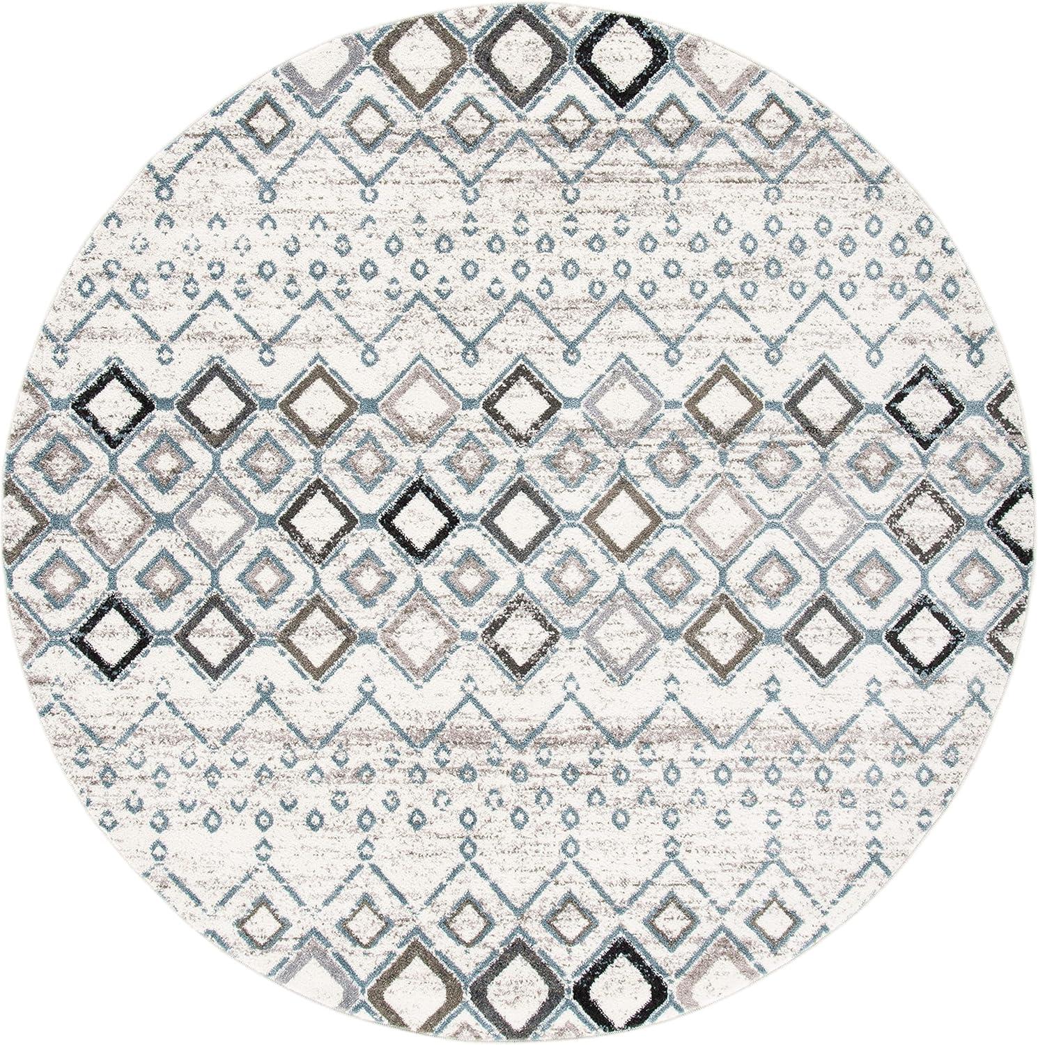 image:imageSAFAVIEH Amsterdam Collection Area Rug 8 x 10 Ivory amp Multi Moroccan Boho Design NonShedding amp Easy Care Ideal for High Traffic Areas in Living Room Bedroom AMS108KIvoryGrey