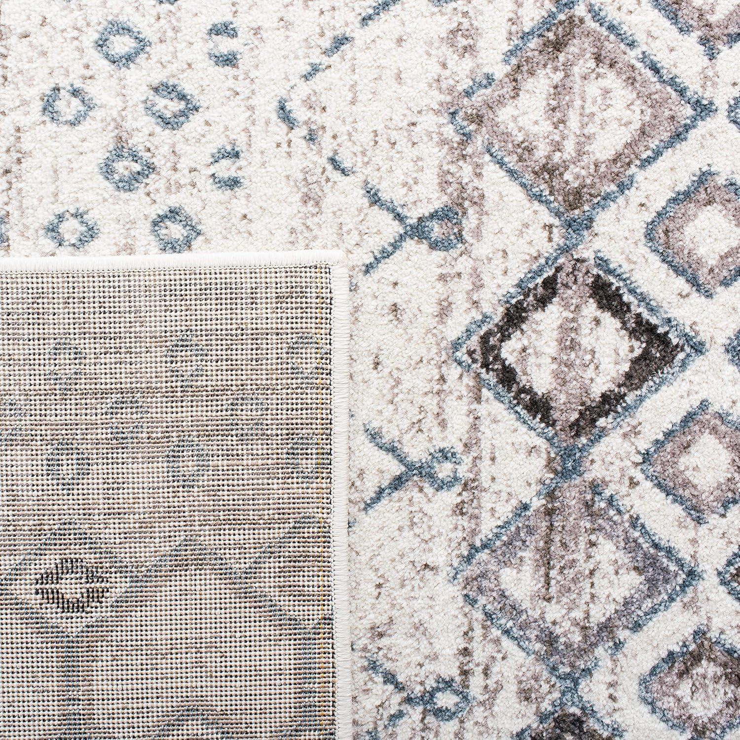 image:imageSAFAVIEH Amsterdam Collection Area Rug 8 x 10 Ivory amp Multi Moroccan Boho Design NonShedding amp Easy Care Ideal for High Traffic Areas in Living Room Bedroom AMS108KIvoryGrey