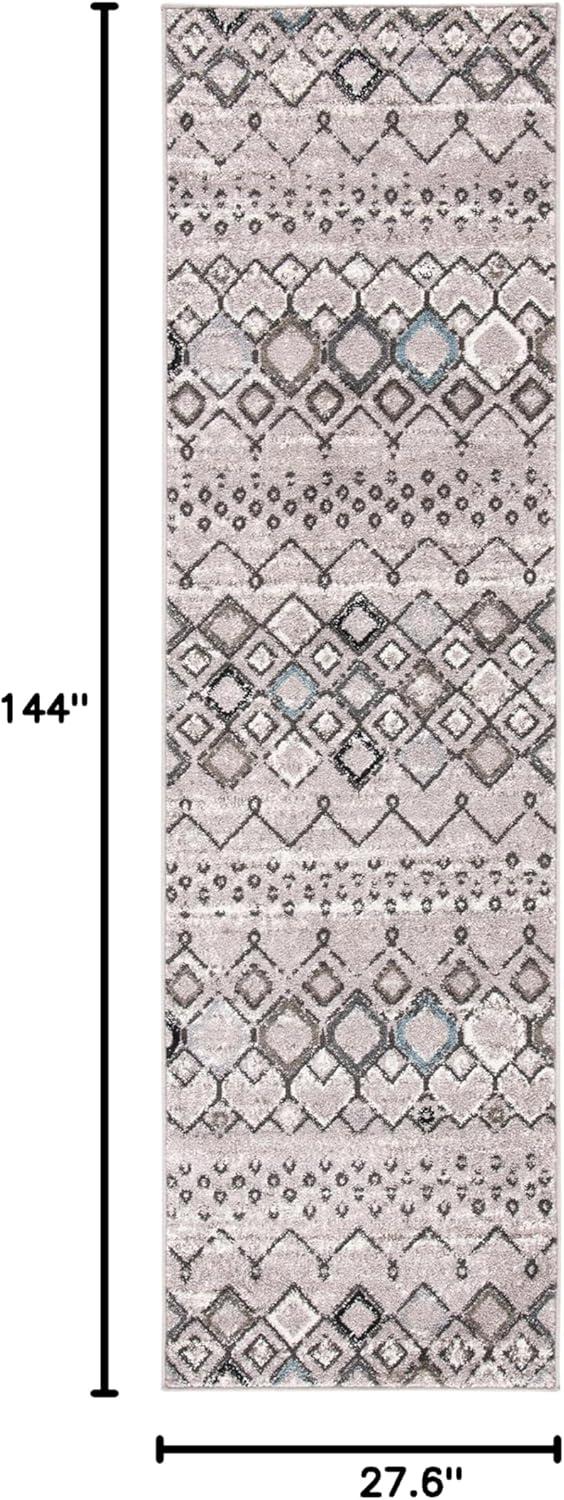 image:imageSAFAVIEH Amsterdam Collection Area Rug 8 x 10 Ivory amp Multi Moroccan Boho Design NonShedding amp Easy Care Ideal for High Traffic Areas in Living Room Bedroom AMS108KLight GreyBrown