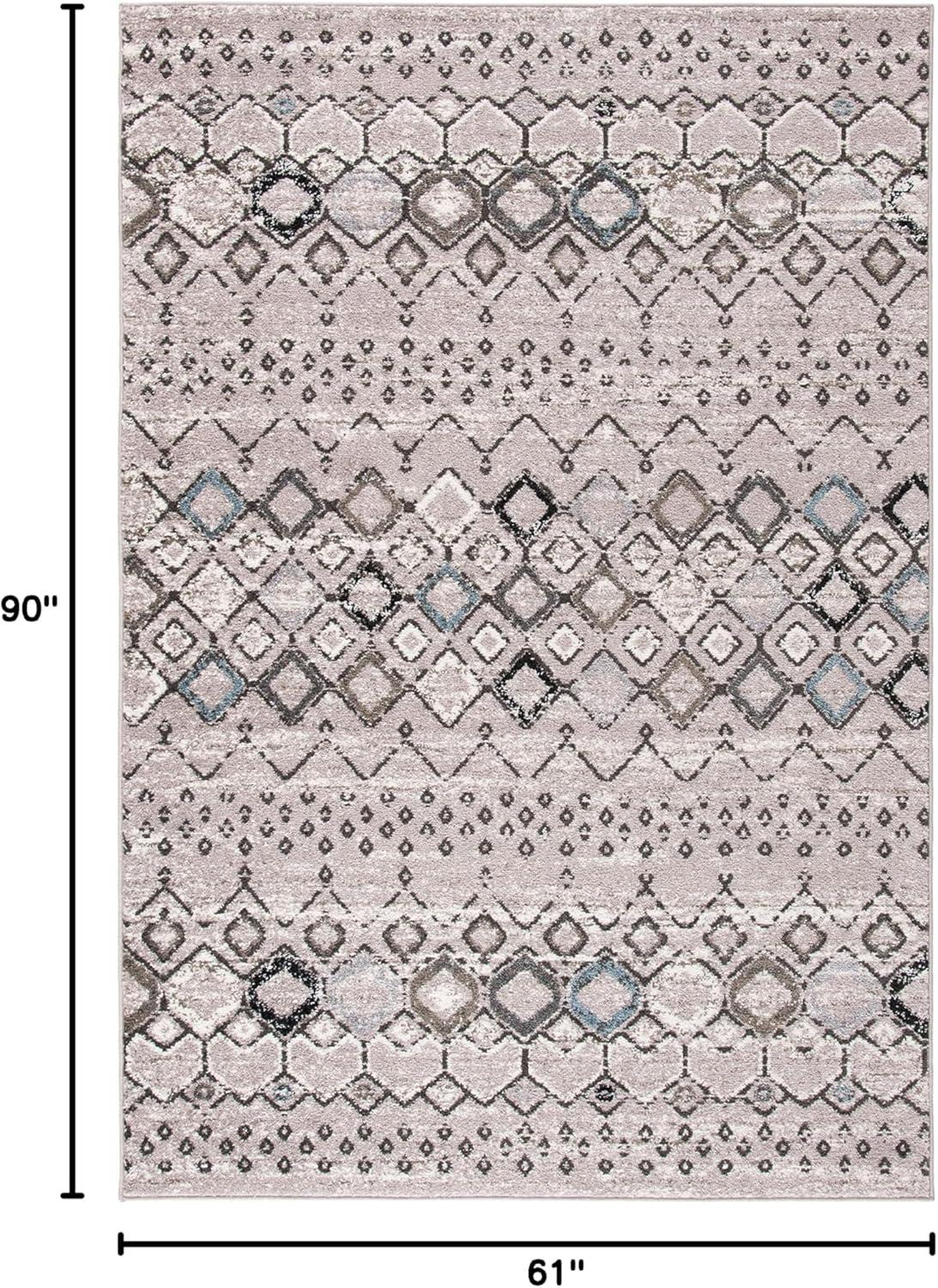 image:imageSAFAVIEH Amsterdam Collection Area Rug 8 x 10 Ivory amp Multi Moroccan Boho Design NonShedding amp Easy Care Ideal for High Traffic Areas in Living Room Bedroom AMS108KLight GreyBrown