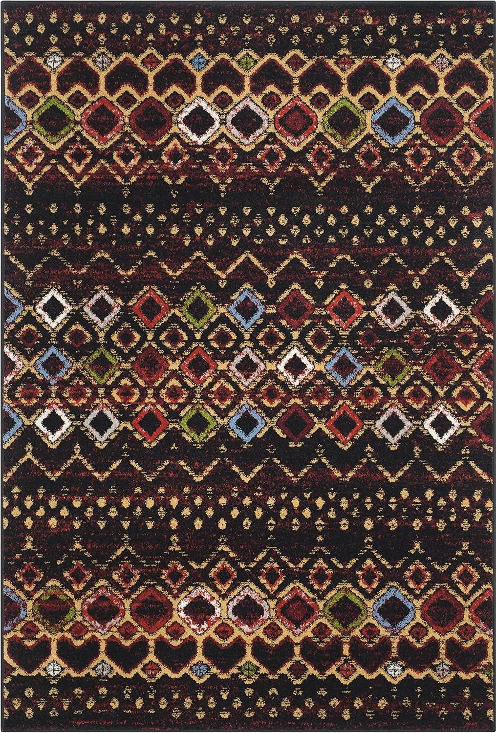 image:imageSAFAVIEH Amsterdam Collection Area Rug 8 x 10 Ivory amp Multi Moroccan Boho Design NonShedding amp Easy Care Ideal for High Traffic Areas in Living Room Bedroom AMS108KBlackMulti