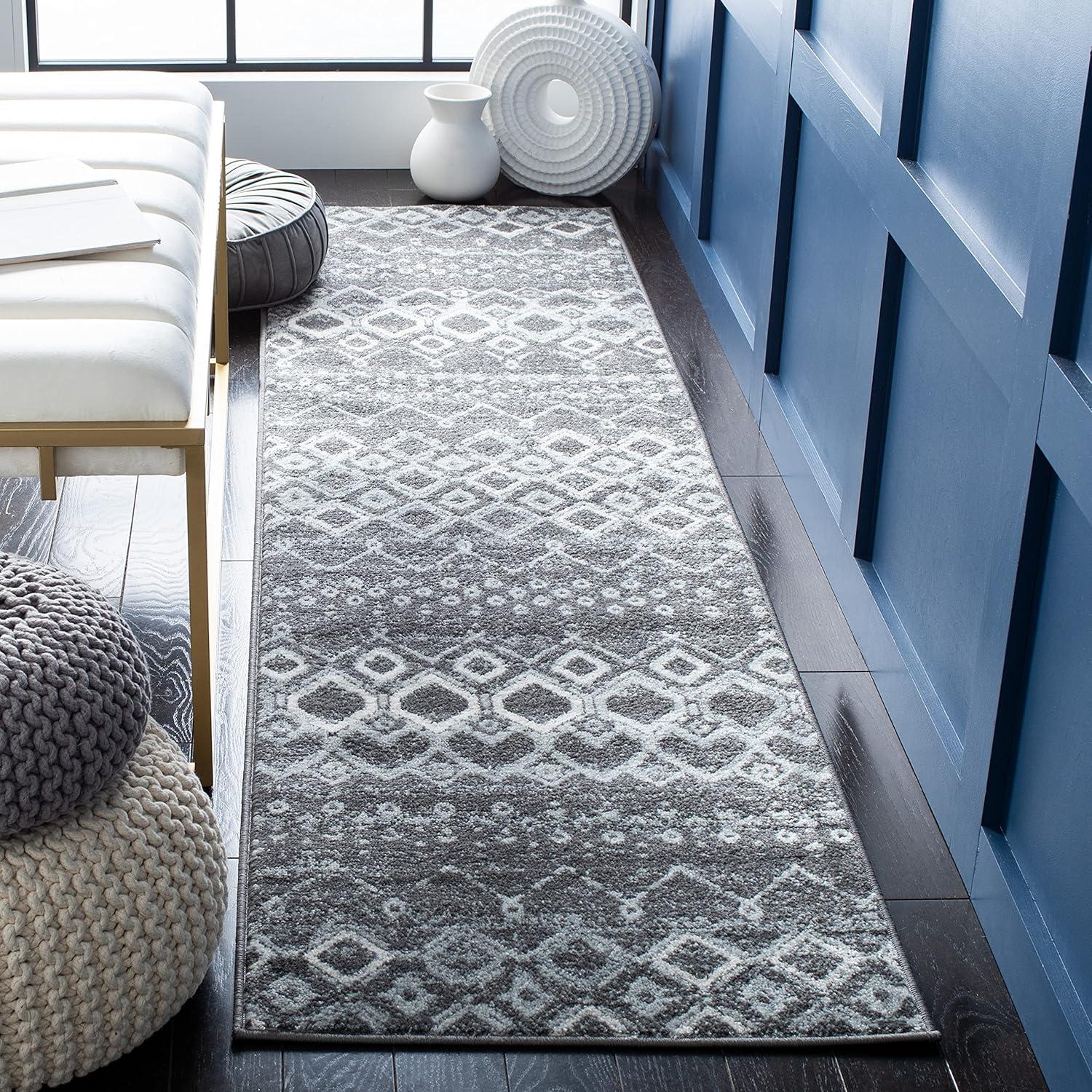 image:imageSAFAVIEH Amsterdam Collection Area Rug 8 x 10 Ivory amp Multi Moroccan Boho Design NonShedding amp Easy Care Ideal for High Traffic Areas in Living Room Bedroom AMS108KDark GreyLight Grey