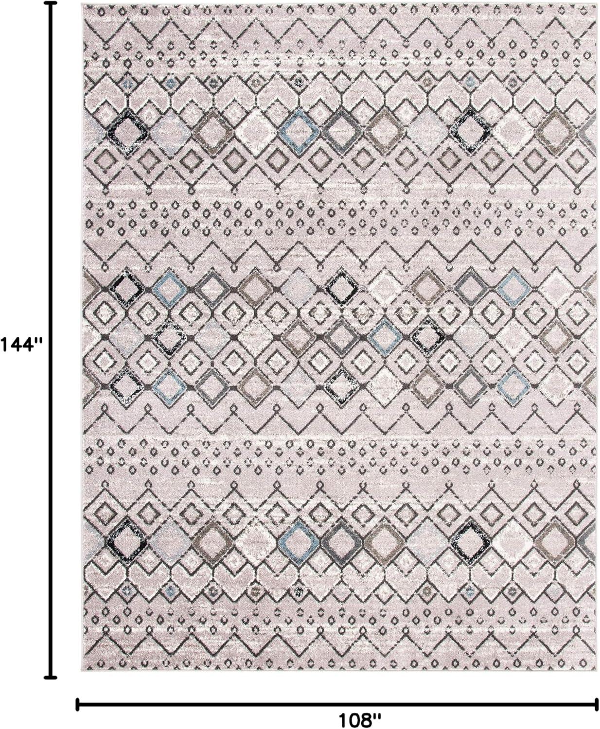 image:imageSAFAVIEH Amsterdam Collection Area Rug 8 x 10 Ivory amp Multi Moroccan Boho Design NonShedding amp Easy Care Ideal for High Traffic Areas in Living Room Bedroom AMS108KLight GreyBrown