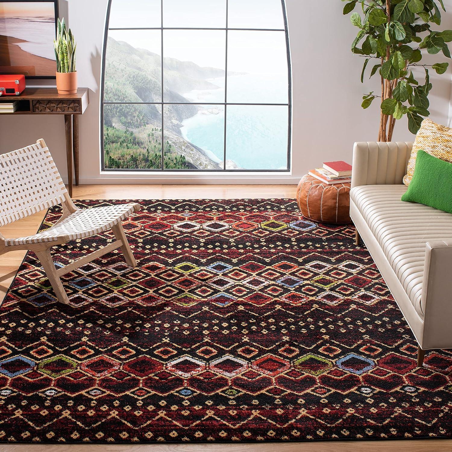 image:imageSAFAVIEH Amsterdam Collection Area Rug 8 x 10 Ivory amp Multi Moroccan Boho Design NonShedding amp Easy Care Ideal for High Traffic Areas in Living Room Bedroom AMS108KIvoryGrey