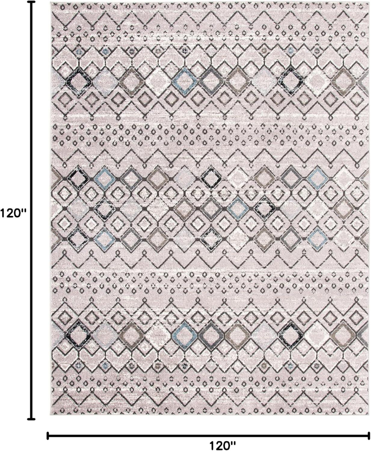 image:imageSAFAVIEH Amsterdam Collection Area Rug 8 x 10 Ivory amp Multi Moroccan Boho Design NonShedding amp Easy Care Ideal for High Traffic Areas in Living Room Bedroom AMS108KLight GreyBrown