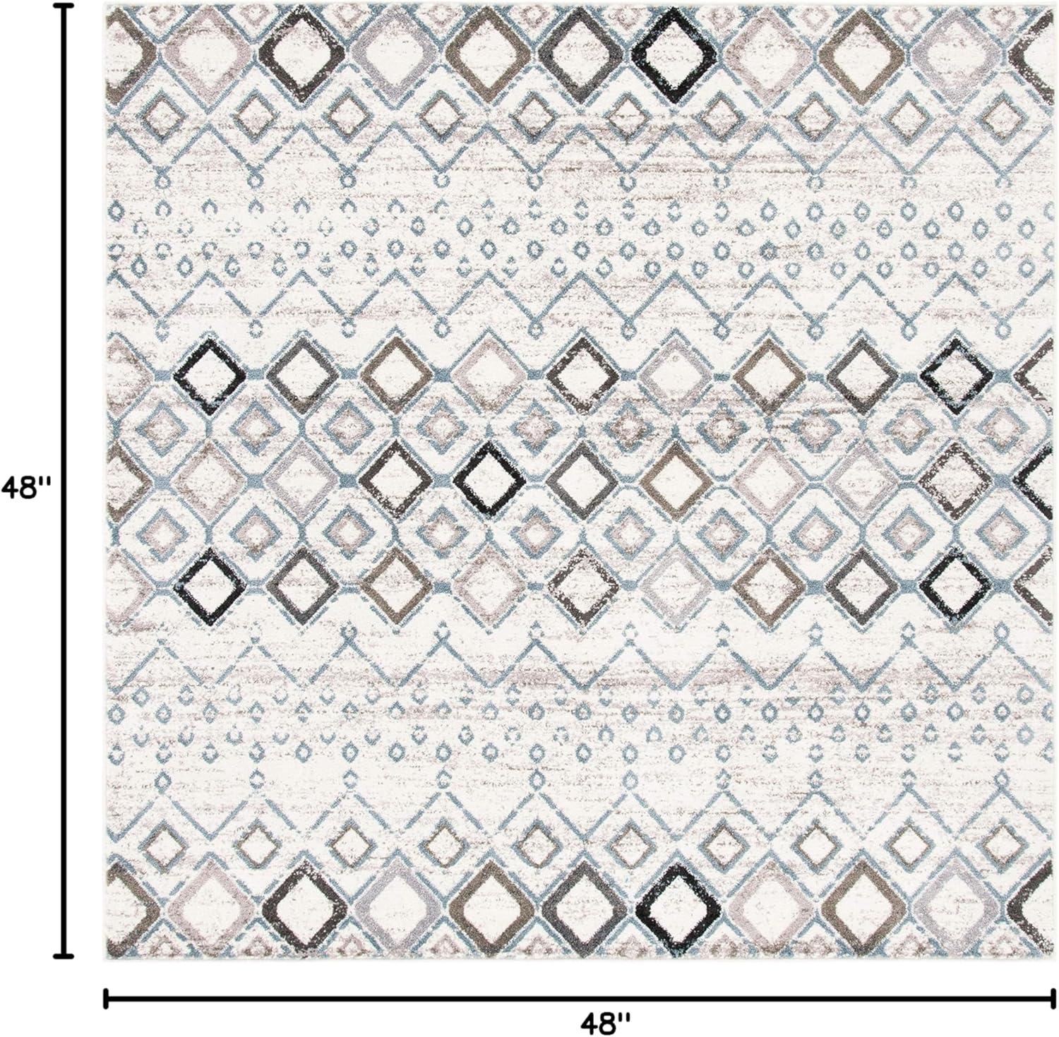 image:imageSAFAVIEH Amsterdam Collection Area Rug 8 x 10 Ivory amp Multi Moroccan Boho Design NonShedding amp Easy Care Ideal for High Traffic Areas in Living Room Bedroom AMS108KIvoryGrey
