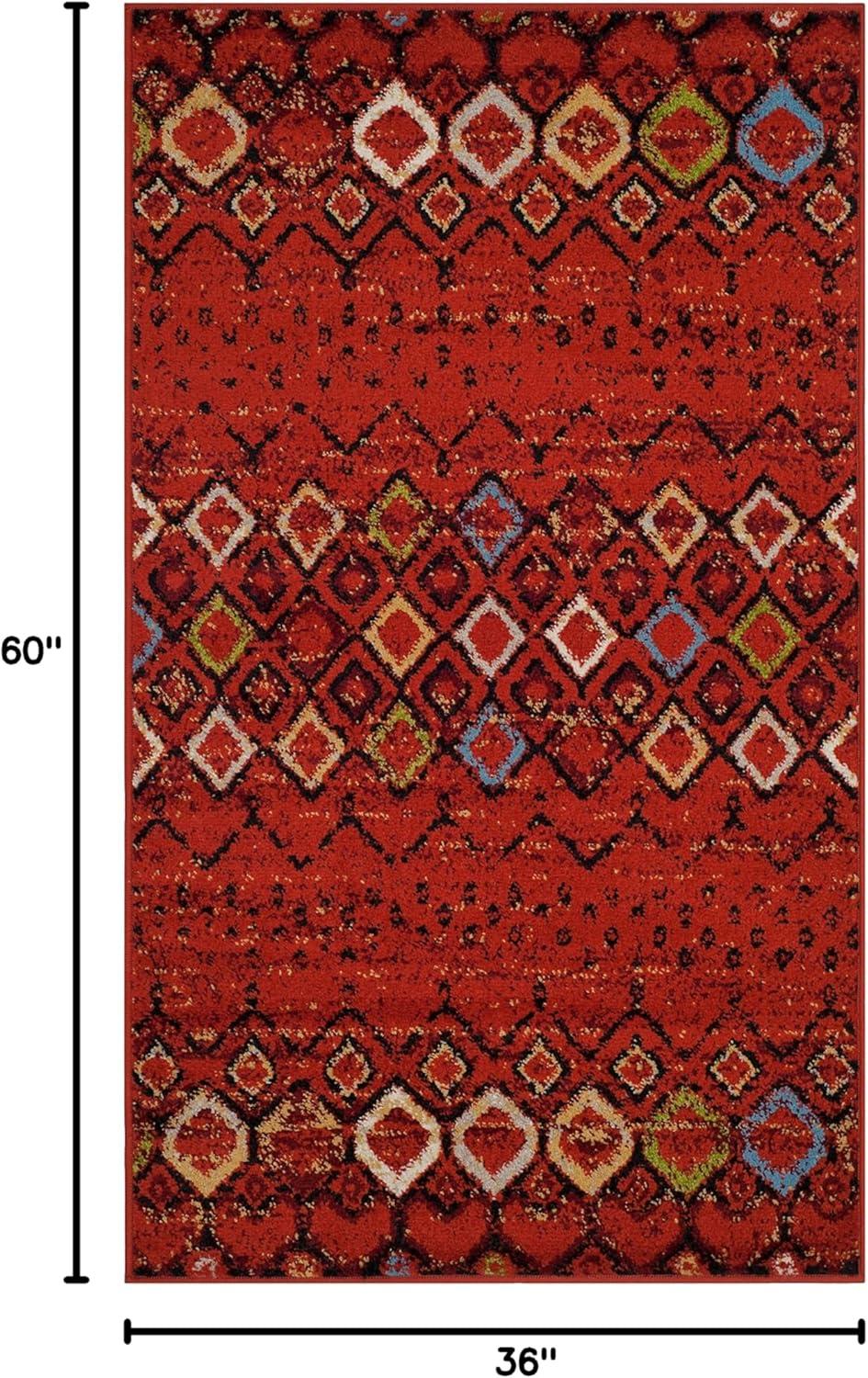 image:imageSAFAVIEH Amsterdam Collection Area Rug 8 x 10 Ivory amp Multi Moroccan Boho Design NonShedding amp Easy Care Ideal for High Traffic Areas in Living Room Bedroom AMS108KTerracottaMulti