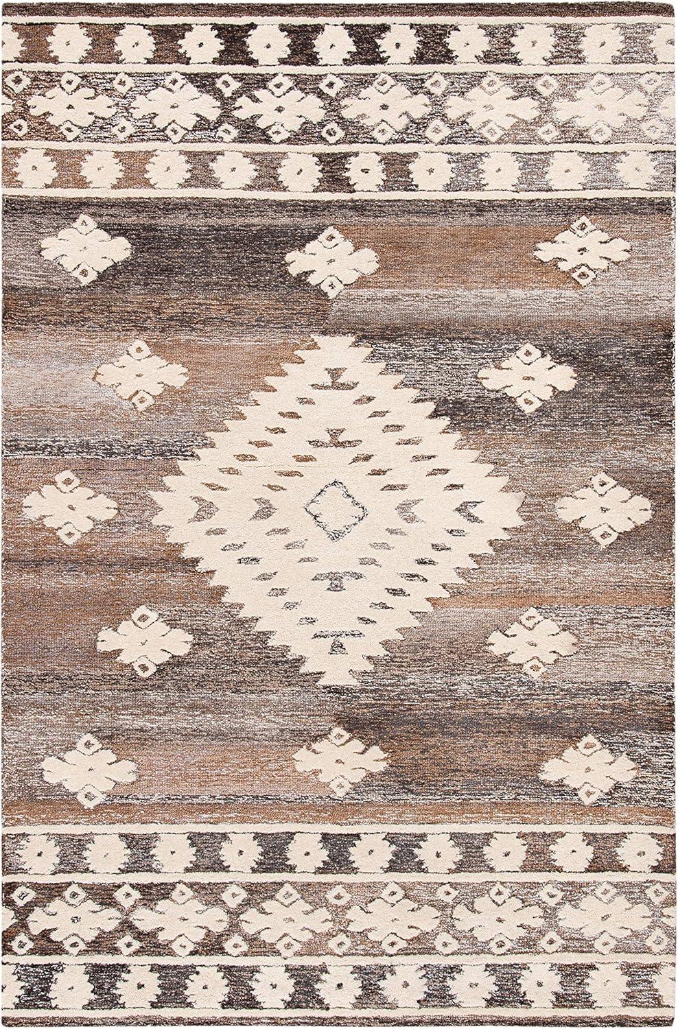 image:imageSAFAVIEH Amsterdam Collection Area Rug 8 x 10 Ivory amp Multi Moroccan Boho Design NonShedding amp Easy Care Ideal for High Traffic Areas in Living Room Bedroom AMS108KTerracottaMulti