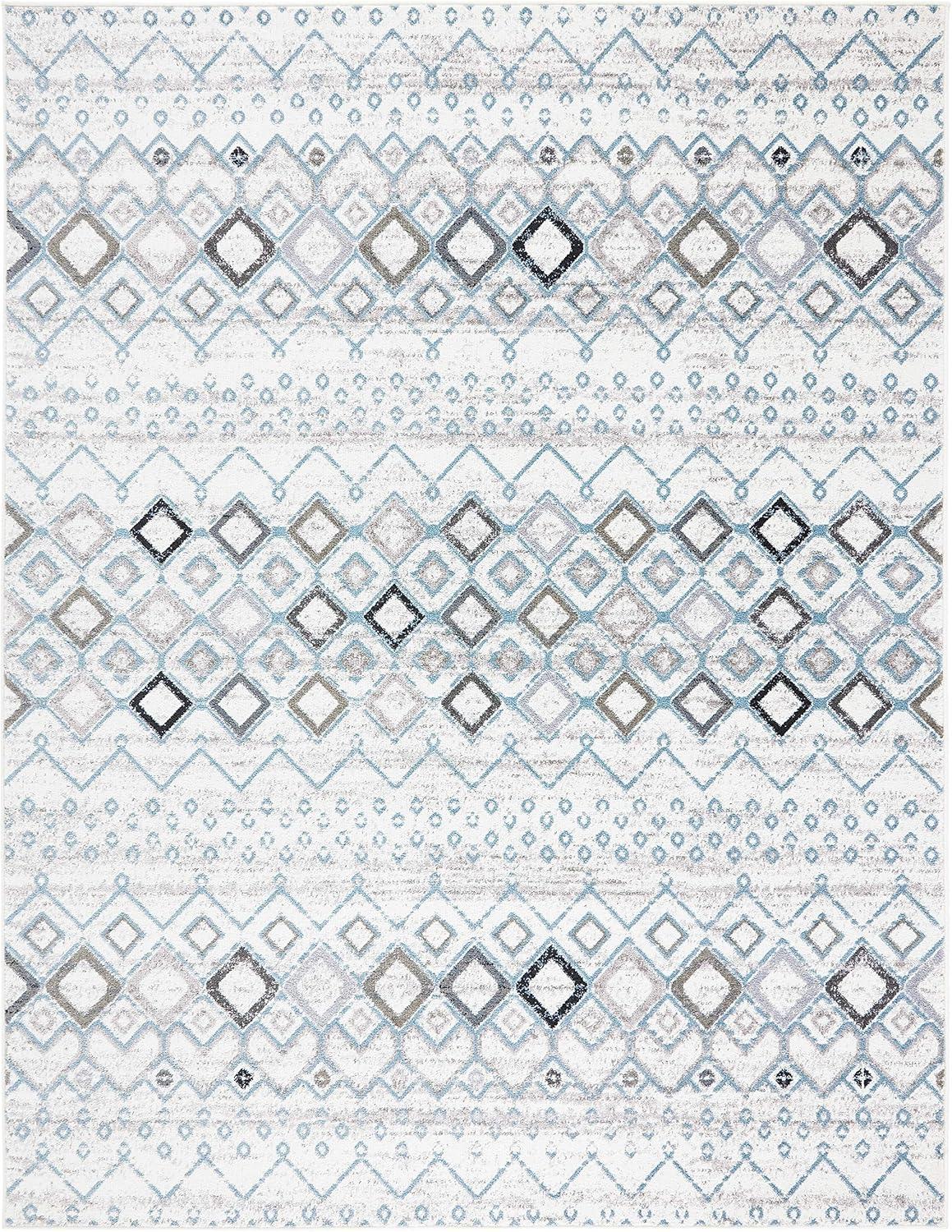 image:imageSAFAVIEH Amsterdam Collection Area Rug 8 x 10 Ivory amp Multi Moroccan Boho Design NonShedding amp Easy Care Ideal for High Traffic Areas in Living Room Bedroom AMS108KIvoryGrey