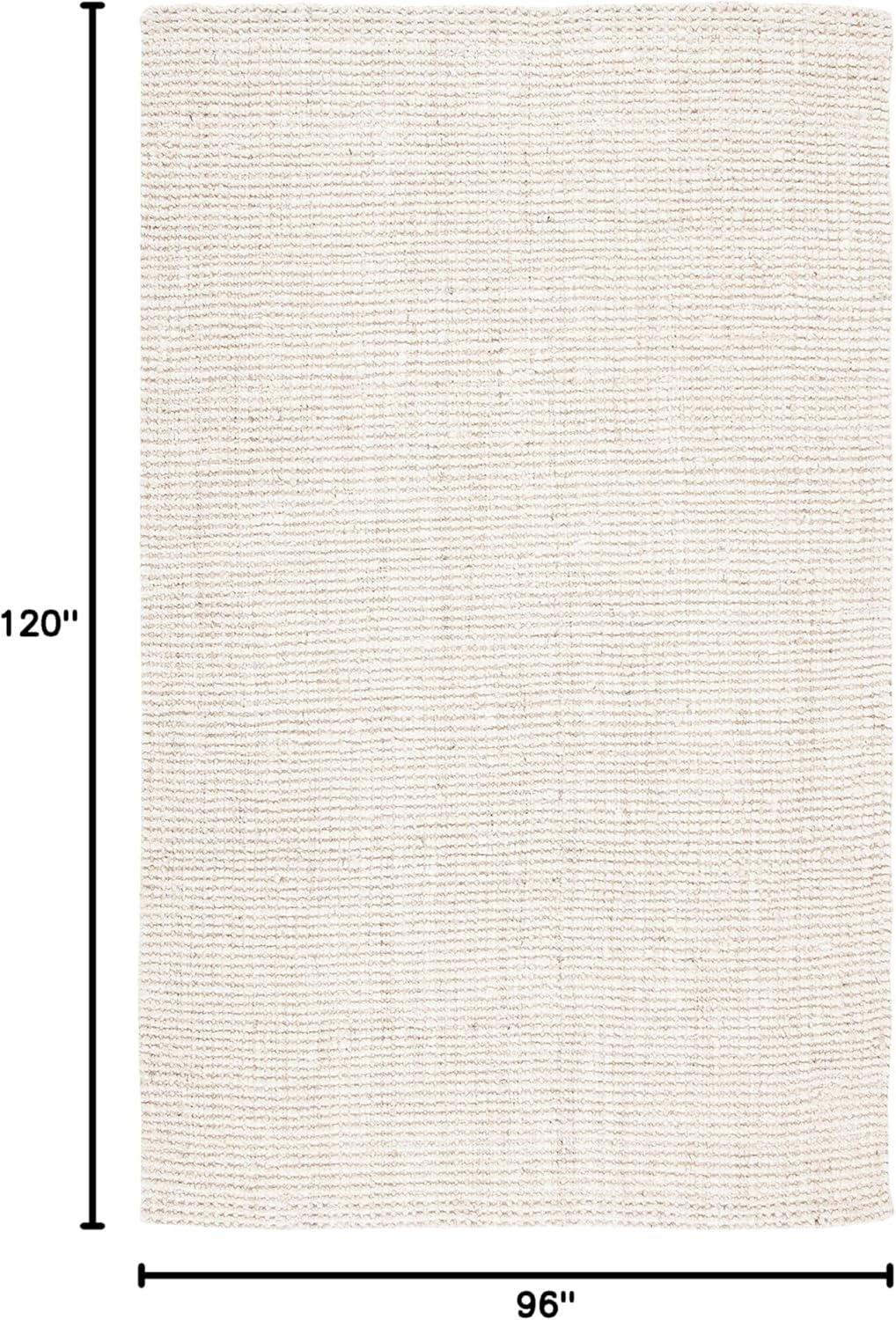 image:imageSAFAVIEH Area Rug 5x8 Natural Fiber Collection Natural Brown Handmade Jute amp Coir Farmhouse Style Chunky Textured Thick Pile NF747ABleachIvory