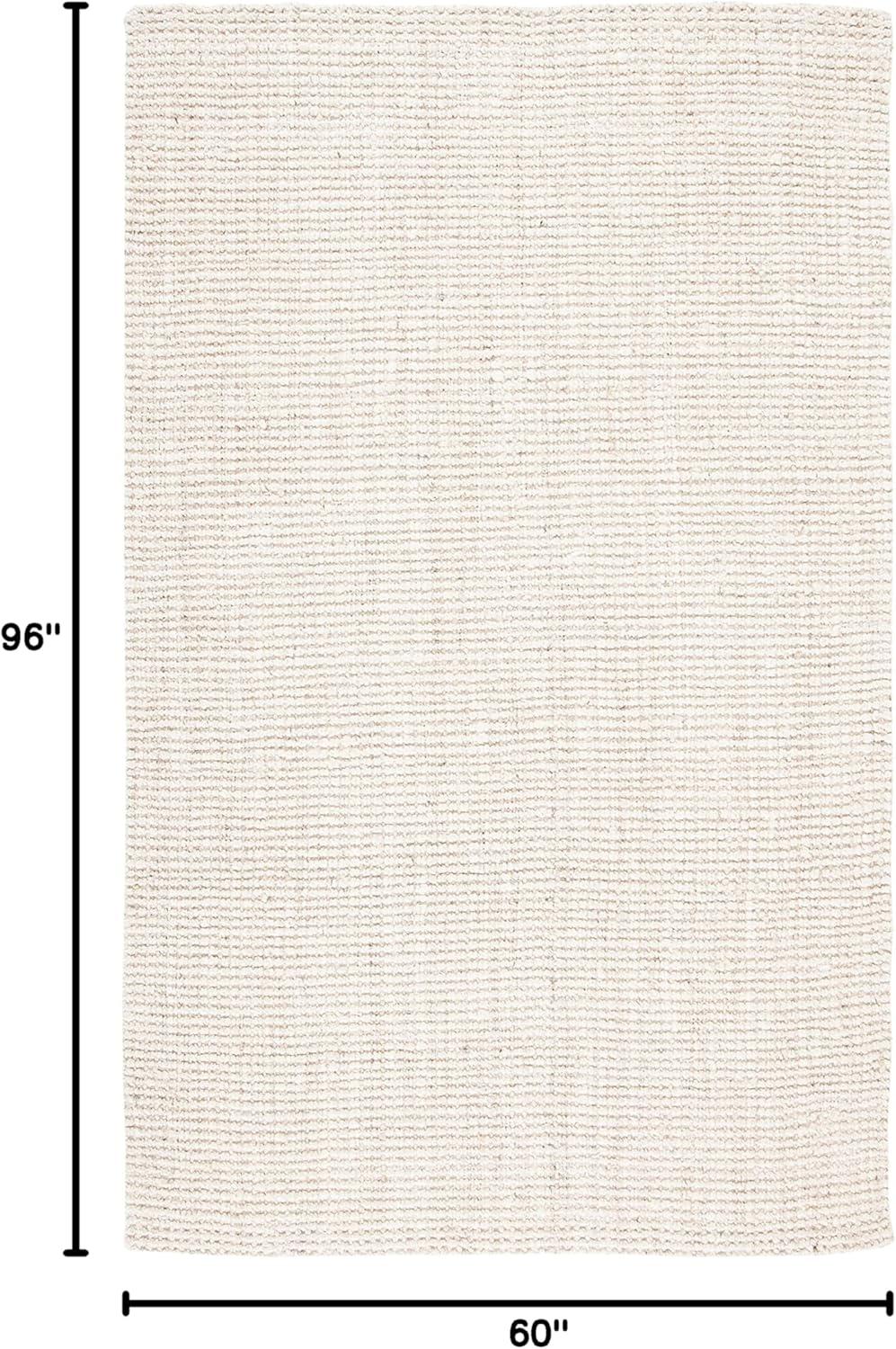 image:imageSAFAVIEH Area Rug 5x8 Natural Fiber Collection Natural Brown Handmade Jute amp Coir Farmhouse Style Chunky Textured Thick Pile NF747ABleachIvory