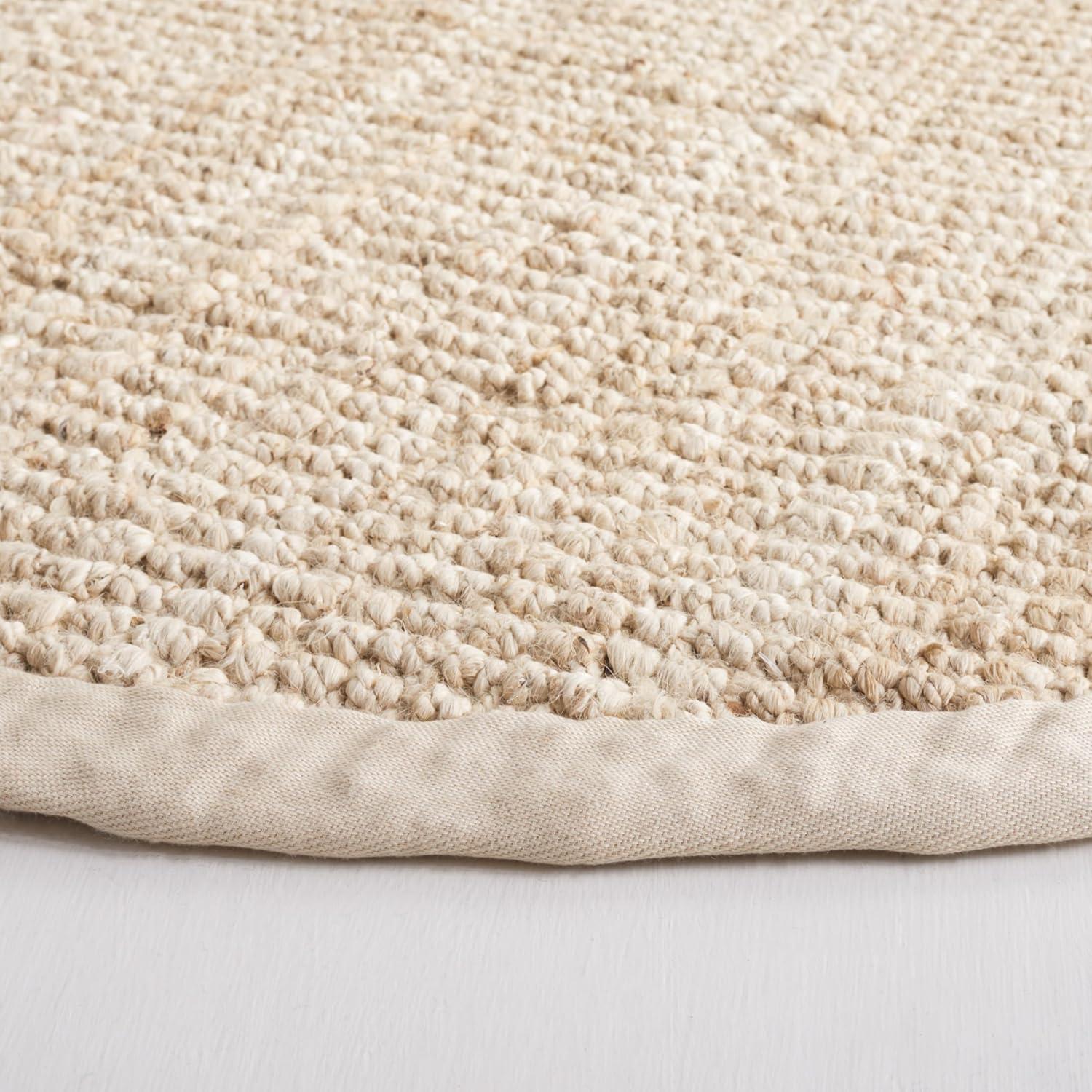 image:imageSAFAVIEH Area Rug 5x8 Natural Fiber Collection Natural Brown Handmade Jute amp Coir Farmhouse Style Chunky Textured Thick Pile NF747ABleachIvory