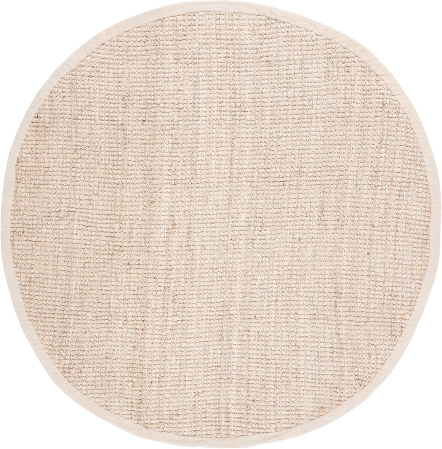 image:imageSAFAVIEH Area Rug 5x8 Natural Fiber Collection Natural Brown Handmade Jute amp Coir Farmhouse Style Chunky Textured Thick Pile NF747ABleachIvory