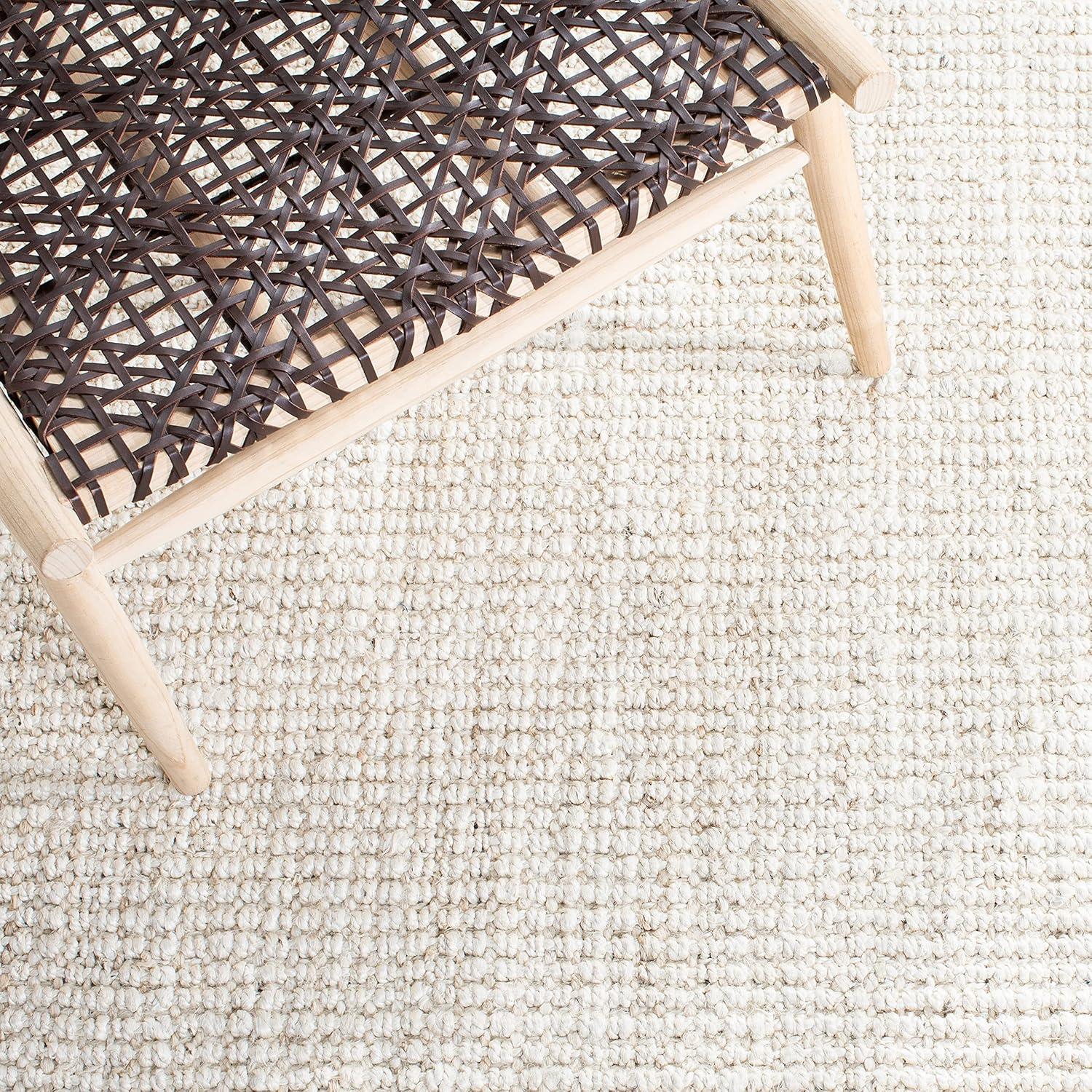 image:imageSAFAVIEH Area Rug 5x8 Natural Fiber Collection Natural Brown Handmade Jute amp Coir Farmhouse Style Chunky Textured Thick Pile NF747ABleachIvory