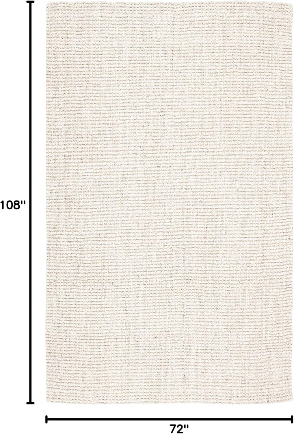 image:imageSAFAVIEH Area Rug 5x8 Natural Fiber Collection Natural Brown Handmade Jute amp Coir Farmhouse Style Chunky Textured Thick Pile NF747ABleachIvory