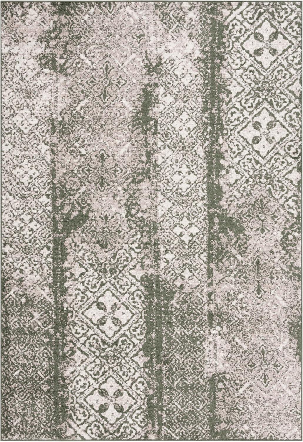 image:imageSAFAVIEH Area Rug 8x10 Adirondack Collection Large Black amp Silver Moroccan Boho Design NonShedding amp Easy Cleaning Ideal for Living Room Bedroom Office Dining Space ADR111CDark GreenIvory
