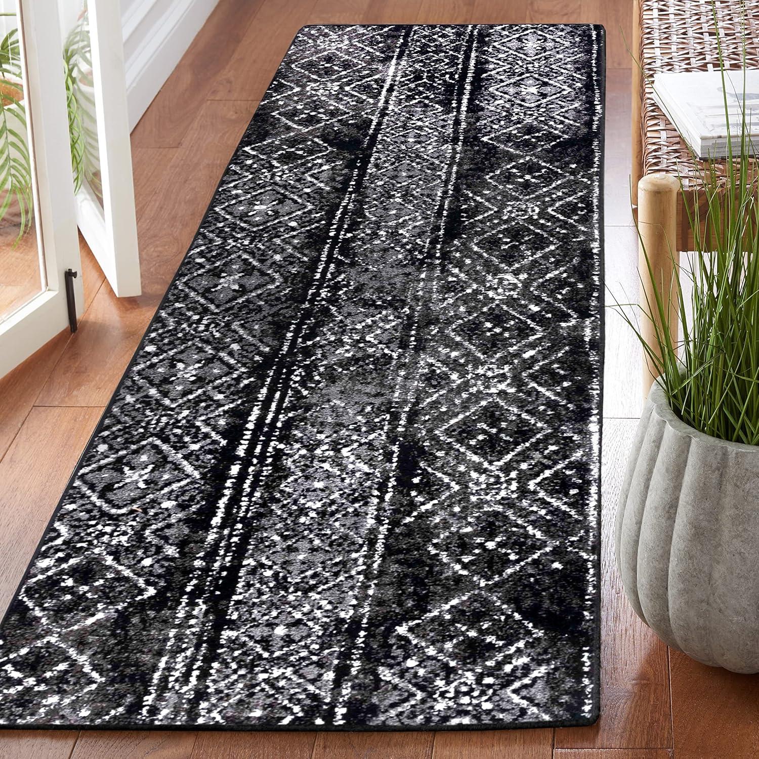 image:imageSAFAVIEH Area Rug 8x10 Adirondack Collection Large Black amp Silver Moroccan Boho Design NonShedding amp Easy Cleaning Ideal for Living Room Bedroom Office Dining Space ADR111CBlackSilver
