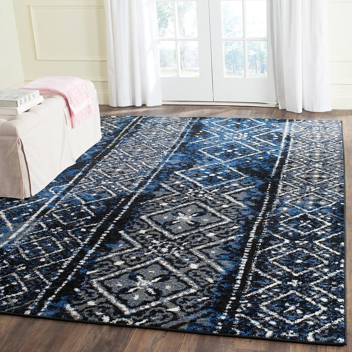 image:imageSAFAVIEH Area Rug 8x10 Adirondack Collection Large Black amp Silver Moroccan Boho Design NonShedding amp Easy Cleaning Ideal for Living Room Bedroom Office Dining Space ADR111CBlackSilver