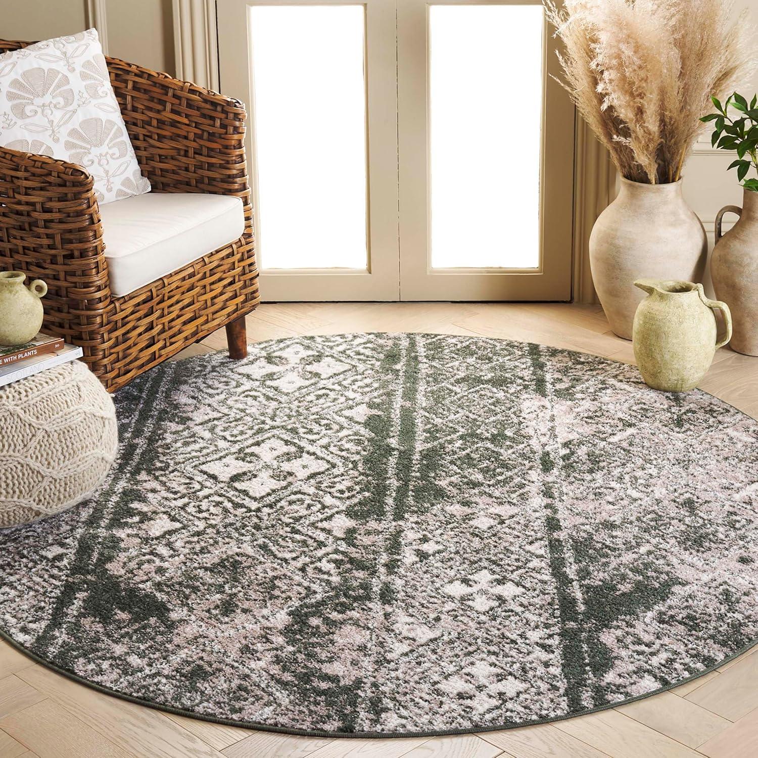image:imageSAFAVIEH Area Rug 8x10 Adirondack Collection Large Black amp Silver Moroccan Boho Design NonShedding amp Easy Cleaning Ideal for Living Room Bedroom Office Dining Space ADR111CDark GreenIvory