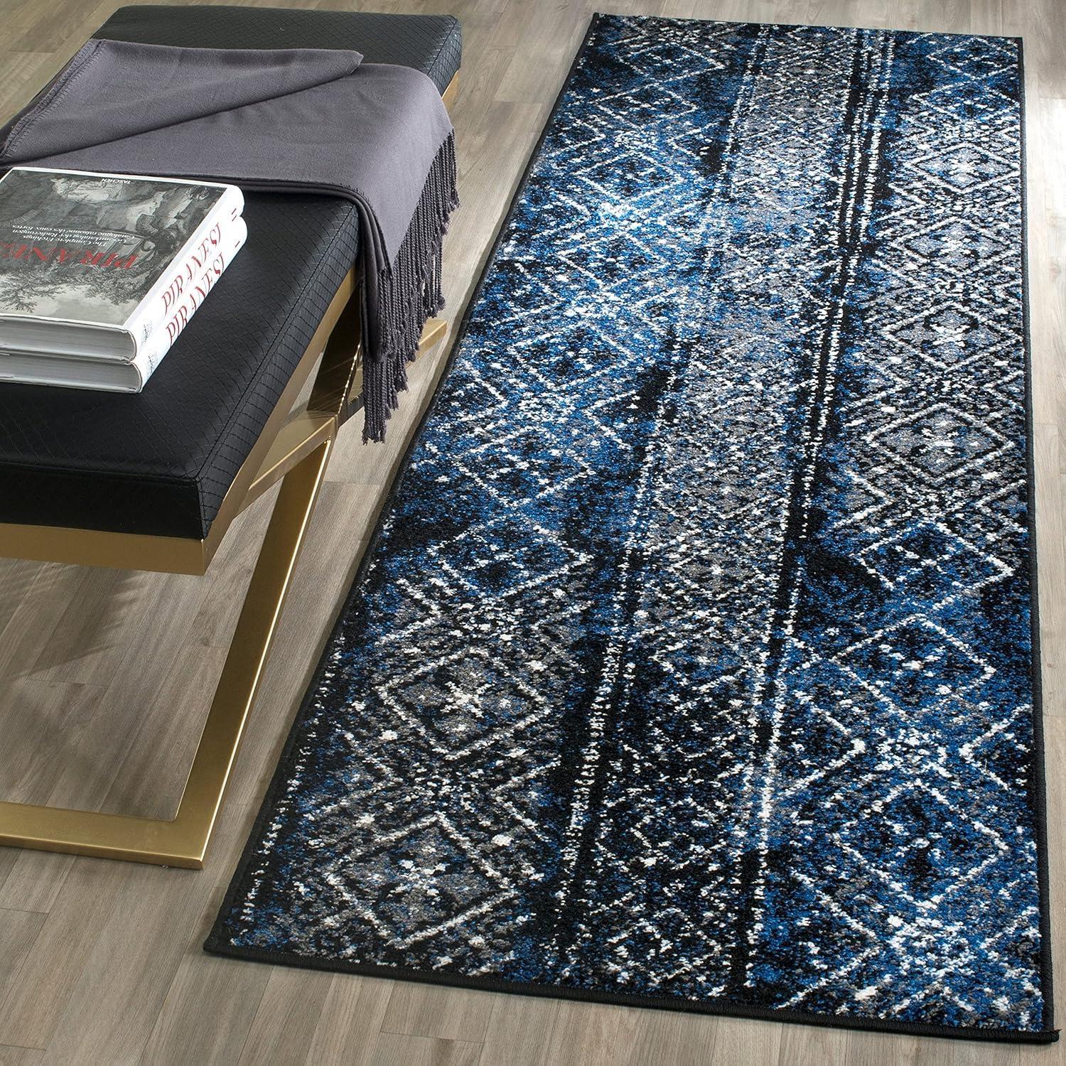 image:imageSAFAVIEH Area Rug 8x10 Adirondack Collection Large Black amp Silver Moroccan Boho Design NonShedding amp Easy Cleaning Ideal for Living Room Bedroom Office Dining Space ADR111CBlackSilver