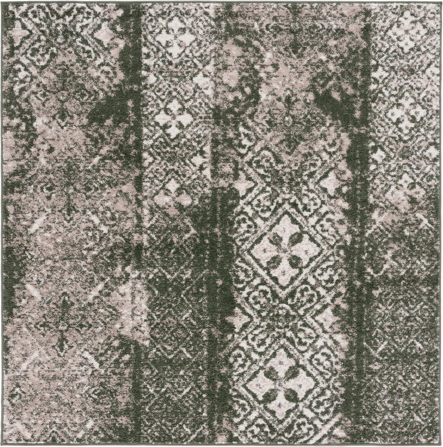 image:imageSAFAVIEH Area Rug 8x10 Adirondack Collection Large Black amp Silver Moroccan Boho Design NonShedding amp Easy Cleaning Ideal for Living Room Bedroom Office Dining Space ADR111CDark GreenIvory