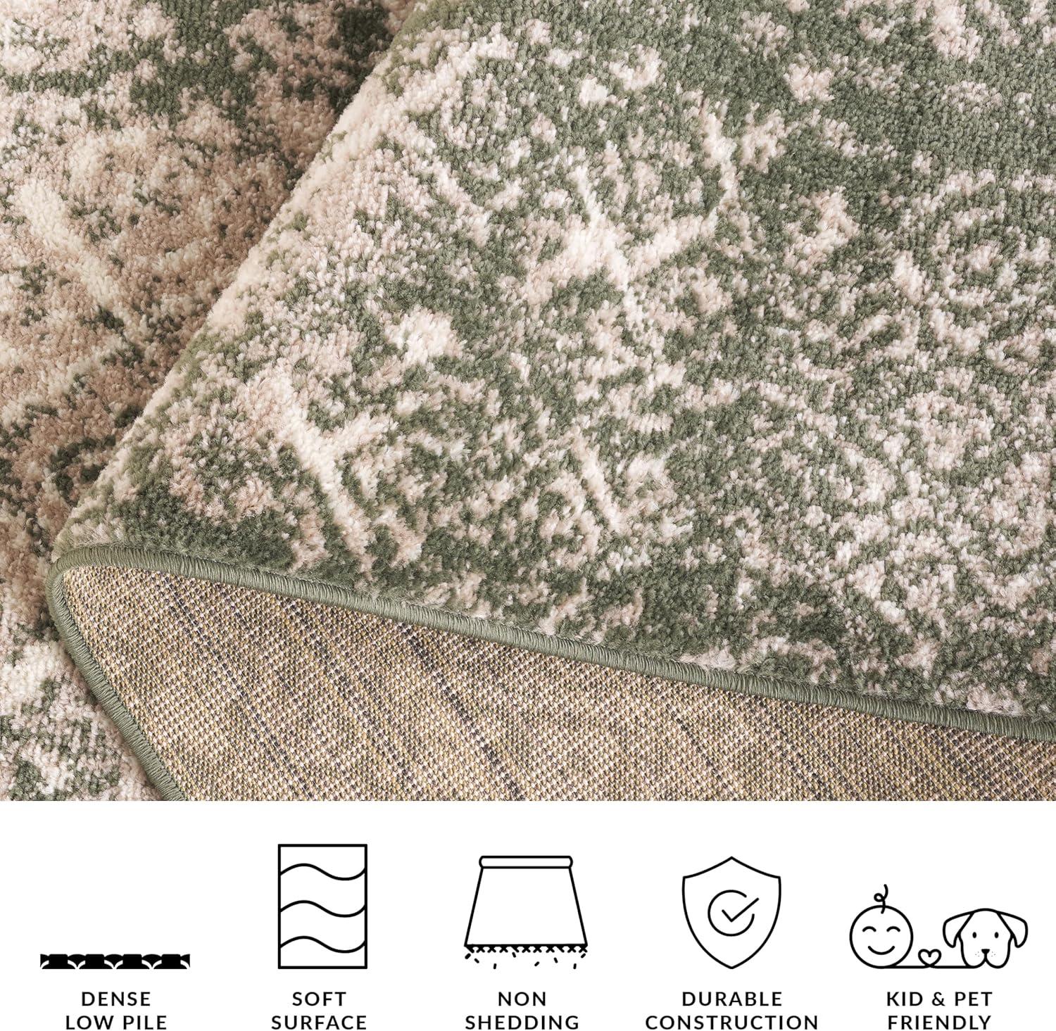 image:imageSAFAVIEH Area Rug 8x10 Adirondack Collection Large Black amp Silver Moroccan Boho Design NonShedding amp Easy Cleaning Ideal for Living Room Bedroom Office Dining Space ADR111CDark GreenIvory