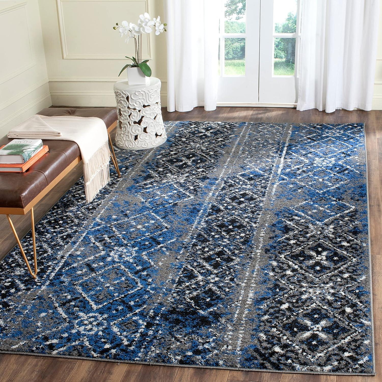 image:imageSAFAVIEH Area Rug 8x10 Adirondack Collection Large Black amp Silver Moroccan Boho Design NonShedding amp Easy Cleaning Ideal for Living Room Bedroom Office Dining Space ADR111CBlackSilver