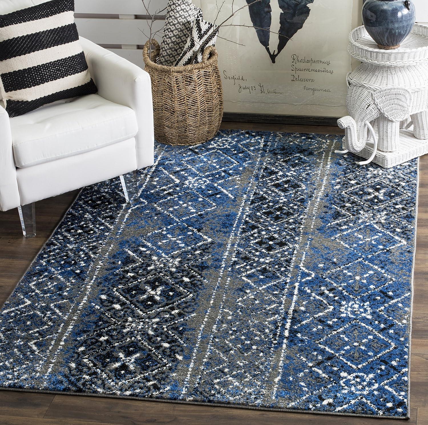 image:imageSAFAVIEH Area Rug 8x10 Adirondack Collection Large Black amp Silver Moroccan Boho Design NonShedding amp Easy Cleaning Ideal for Living Room Bedroom Office Dining Space ADR111CSilverMulti