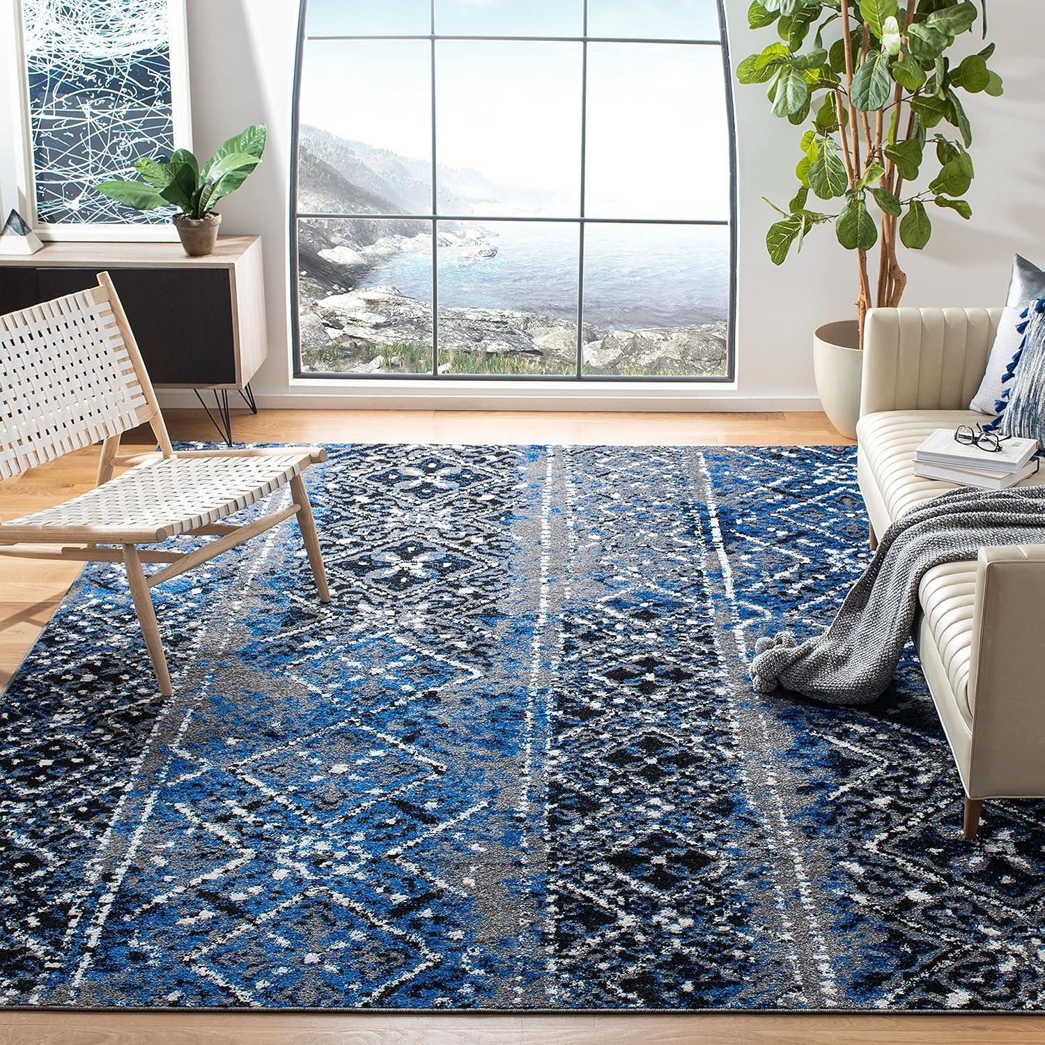 image:imageSAFAVIEH Area Rug 8x10 Adirondack Collection Large Black amp Silver Moroccan Boho Design NonShedding amp Easy Cleaning Ideal for Living Room Bedroom Office Dining Space ADR111CBlackSilver