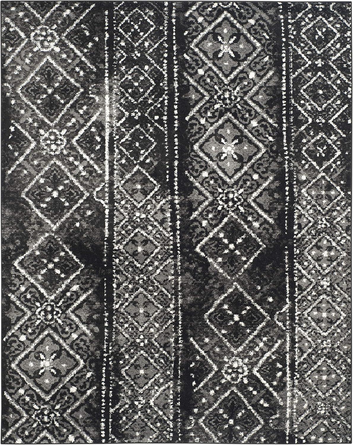 image:imageSAFAVIEH Area Rug 8x10 Adirondack Collection Large Black amp Silver Moroccan Boho Design NonShedding amp Easy Cleaning Ideal for Living Room Bedroom Office Dining Space ADR111CBlackSilver