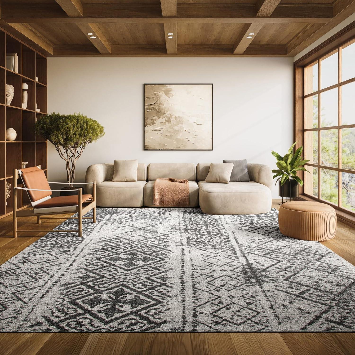 image:imageSAFAVIEH Area Rug 8x10 Adirondack Collection Large Black amp Silver Moroccan Boho Design NonShedding amp Easy Cleaning Ideal for Living Room Bedroom Office Dining Space ADR111CSilverBlack