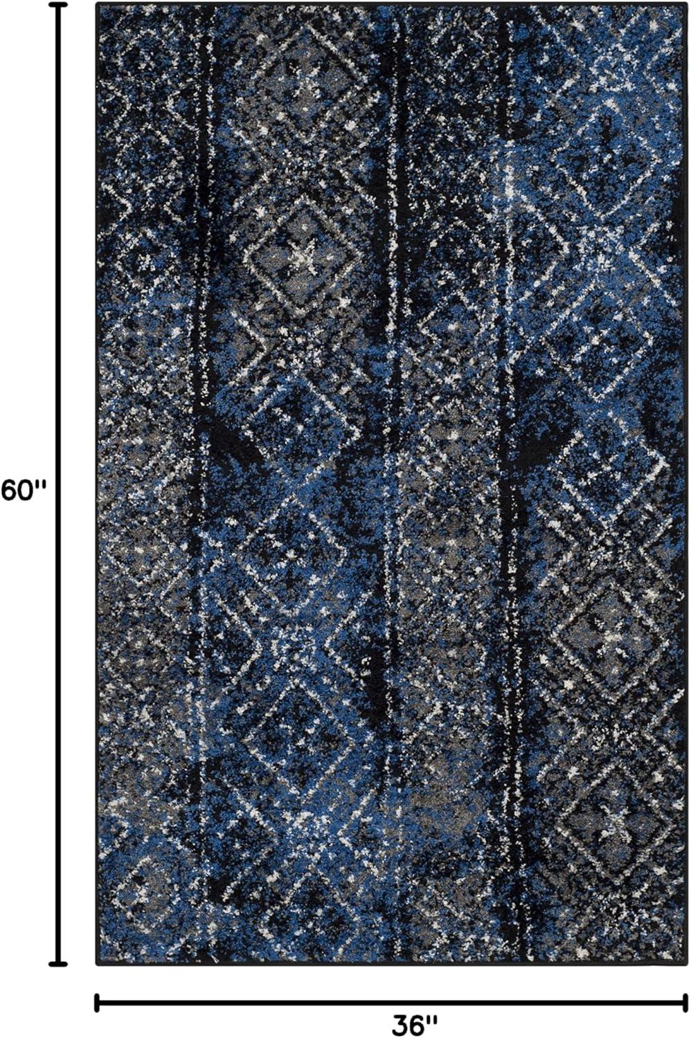 image:imageSAFAVIEH Area Rug 8x10 Adirondack Collection Large Black amp Silver Moroccan Boho Design NonShedding amp Easy Cleaning Ideal for Living Room Bedroom Office Dining Space ADR111CBlueBlack