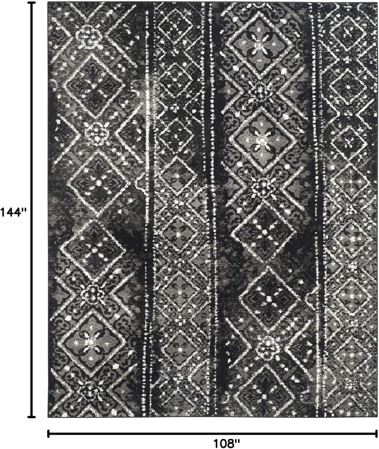 image:imageSAFAVIEH Area Rug 8x10 Adirondack Collection Large Black amp Silver Moroccan Boho Design NonShedding amp Easy Cleaning Ideal for Living Room Bedroom Office Dining Space ADR111CBlackSilver