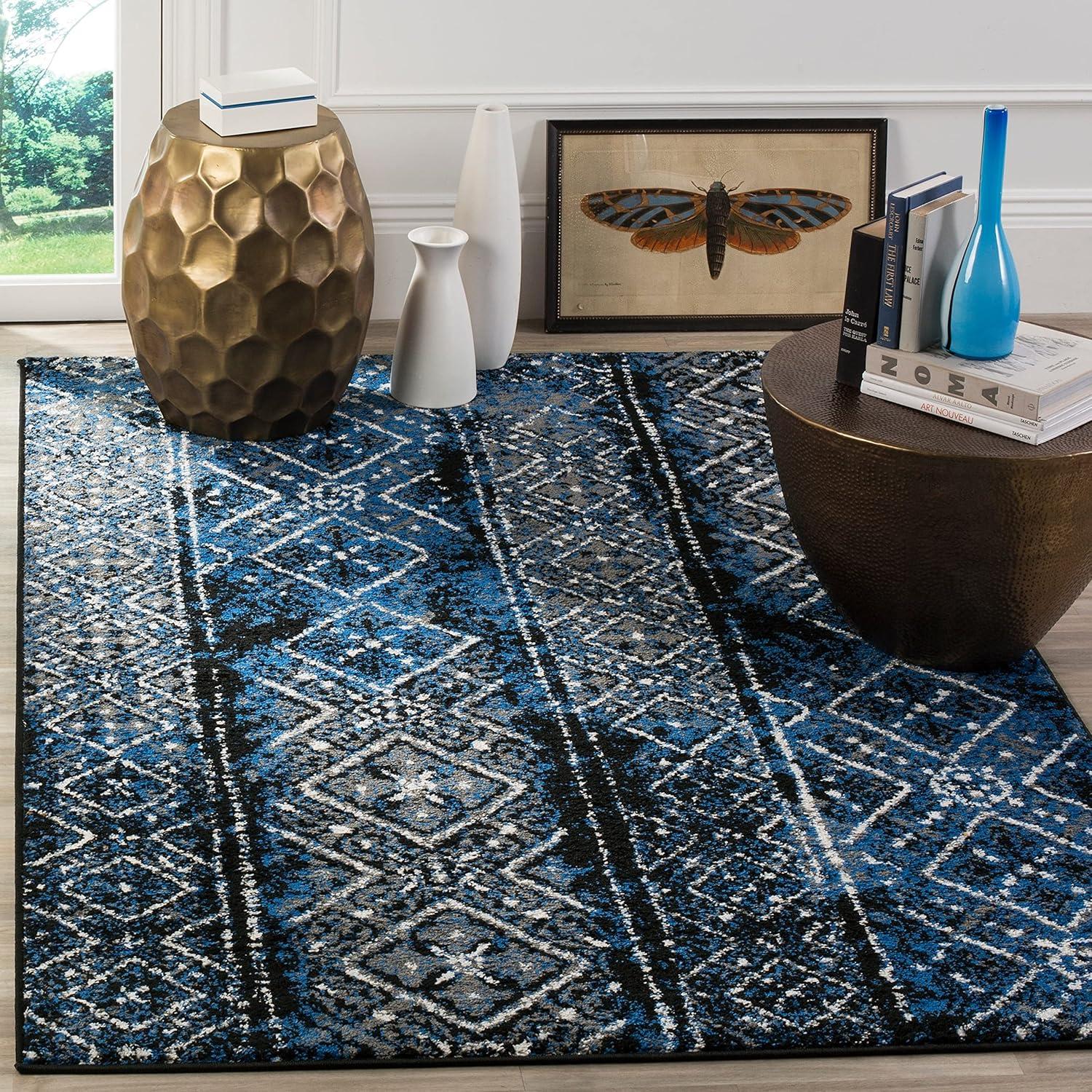 image:imageSAFAVIEH Area Rug 8x10 Adirondack Collection Large Black amp Silver Moroccan Boho Design NonShedding amp Easy Cleaning Ideal for Living Room Bedroom Office Dining Space ADR111CSilverMulti