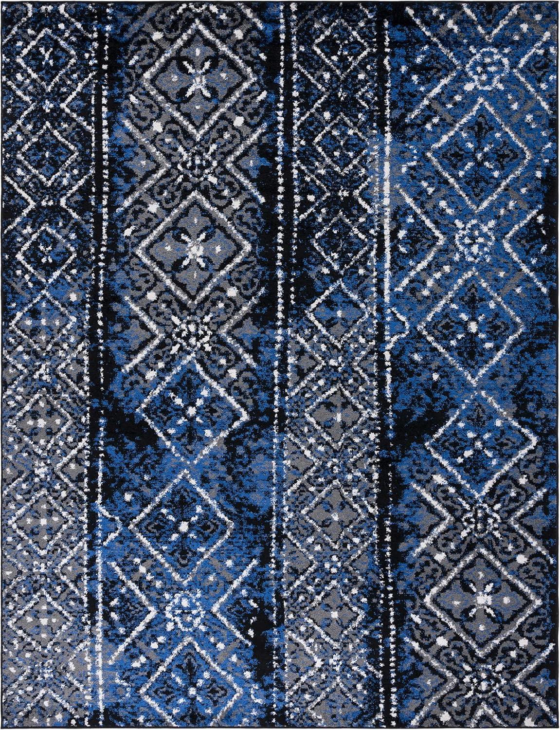 image:imageSAFAVIEH Area Rug 8x10 Adirondack Collection Large Black amp Silver Moroccan Boho Design NonShedding amp Easy Cleaning Ideal for Living Room Bedroom Office Dining Space ADR111CBlueBlack