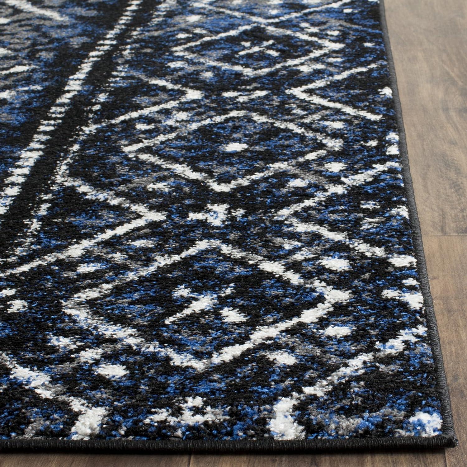 image:imageSAFAVIEH Area Rug 8x10 Adirondack Collection Large Black amp Silver Moroccan Boho Design NonShedding amp Easy Cleaning Ideal for Living Room Bedroom Office Dining Space ADR111CBlueBlack