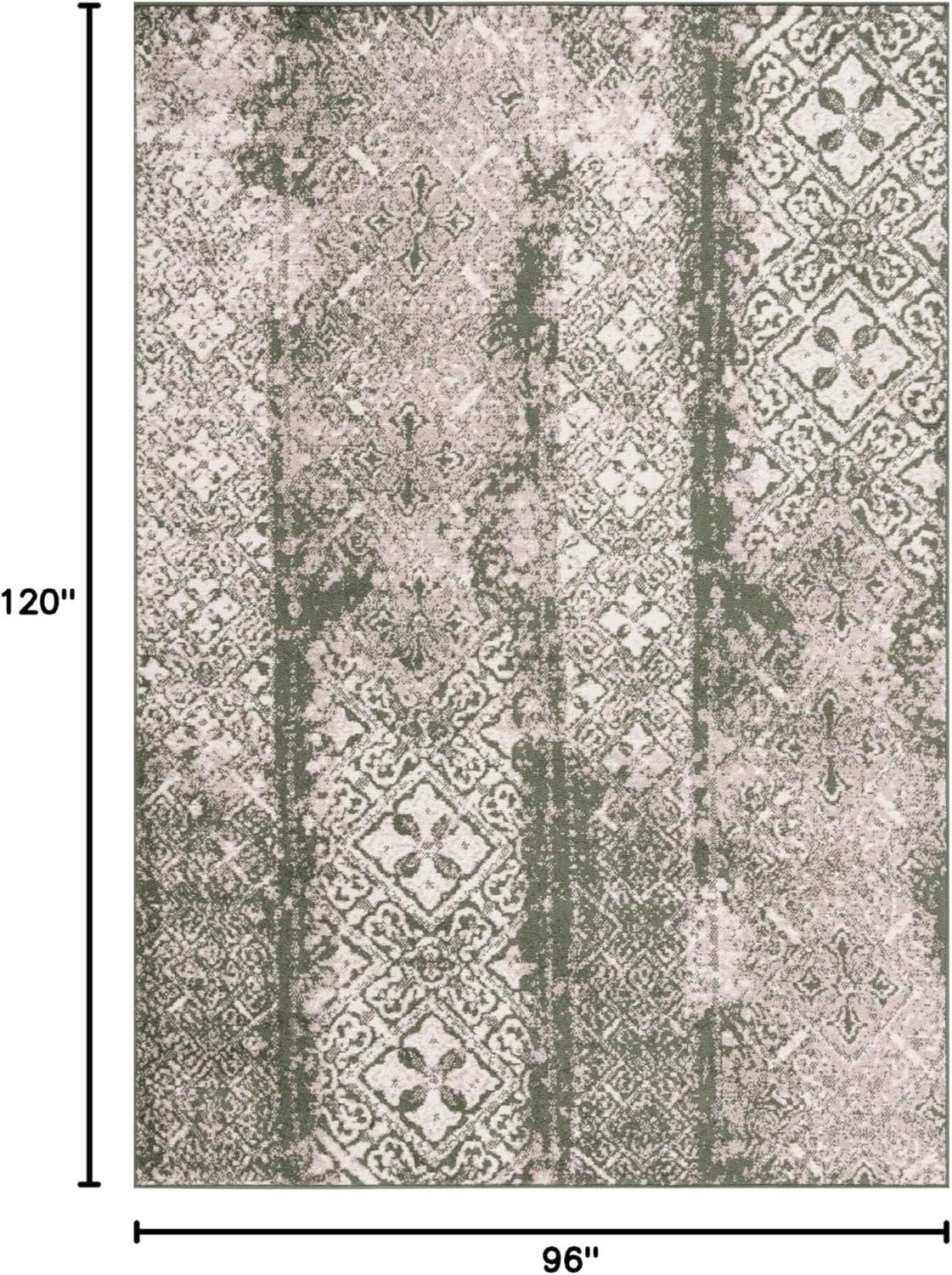 image:imageSAFAVIEH Area Rug 8x10 Adirondack Collection Large Black amp Silver Moroccan Boho Design NonShedding amp Easy Cleaning Ideal for Living Room Bedroom Office Dining Space ADR111CDark GreenIvory