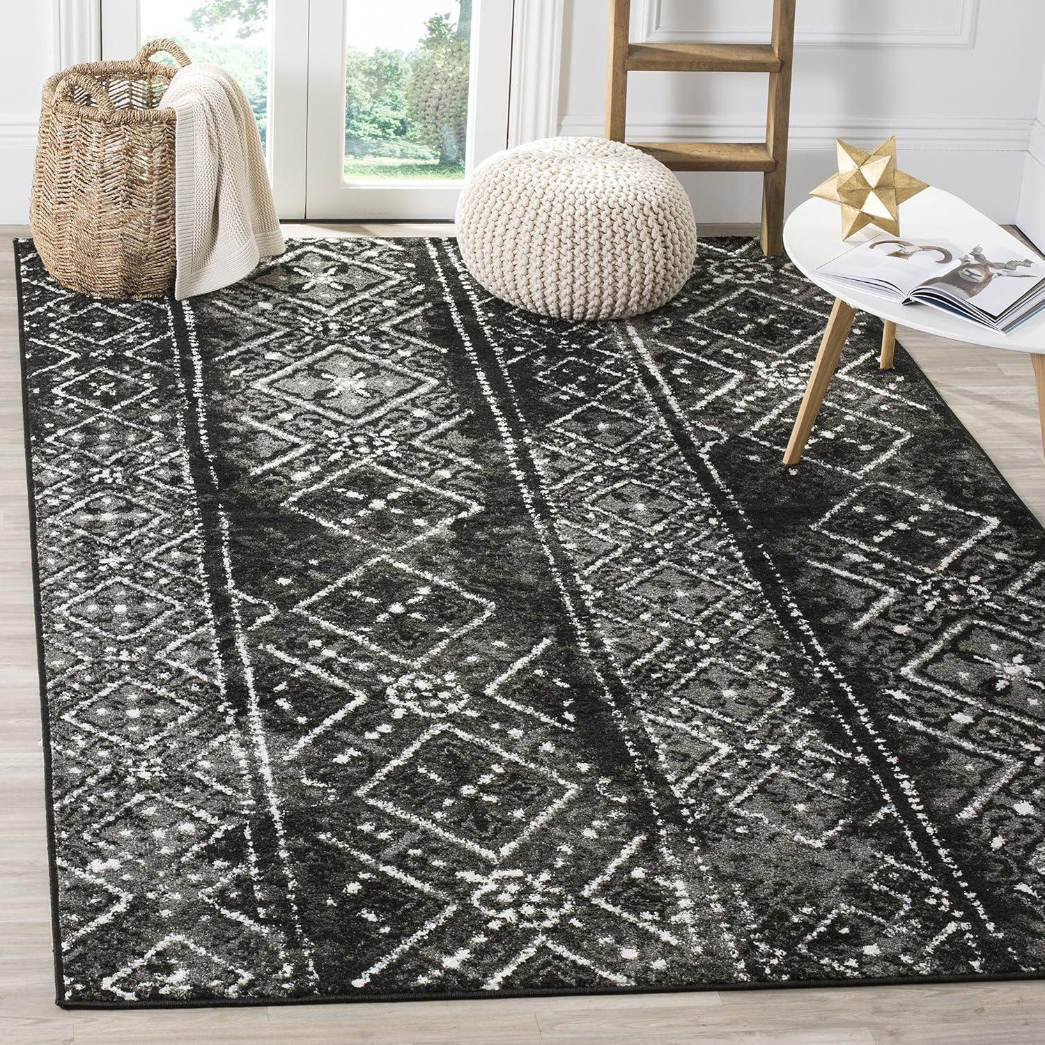 image:imageSAFAVIEH Area Rug 8x10 Adirondack Collection Large Black amp Silver Moroccan Boho Design NonShedding amp Easy Cleaning Ideal for Living Room Bedroom Office Dining Space ADR111CBlackSilver