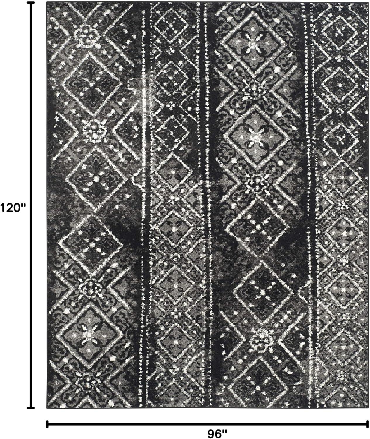 image:imageSAFAVIEH Area Rug 8x10 Adirondack Collection Large Black amp Silver Moroccan Boho Design NonShedding amp Easy Cleaning Ideal for Living Room Bedroom Office Dining Space ADR111CBlackSilver