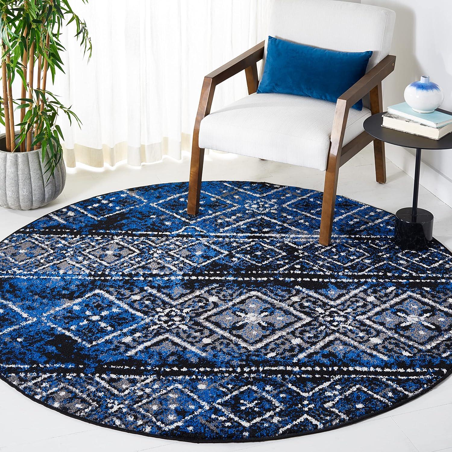 image:imageSAFAVIEH Area Rug 8x10 Adirondack Collection Large Black amp Silver Moroccan Boho Design NonShedding amp Easy Cleaning Ideal for Living Room Bedroom Office Dining Space ADR111CBlueBlack