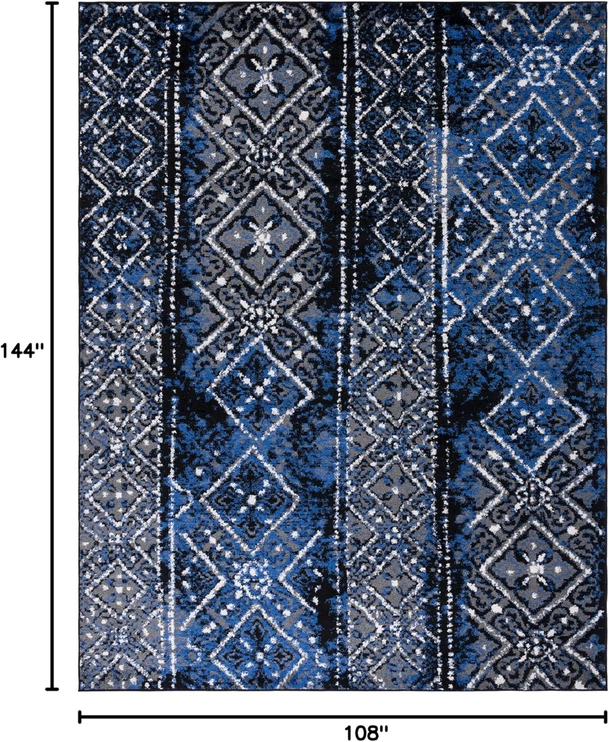 image:imageSAFAVIEH Area Rug 8x10 Adirondack Collection Large Black amp Silver Moroccan Boho Design NonShedding amp Easy Cleaning Ideal for Living Room Bedroom Office Dining Space ADR111CBlueBlack