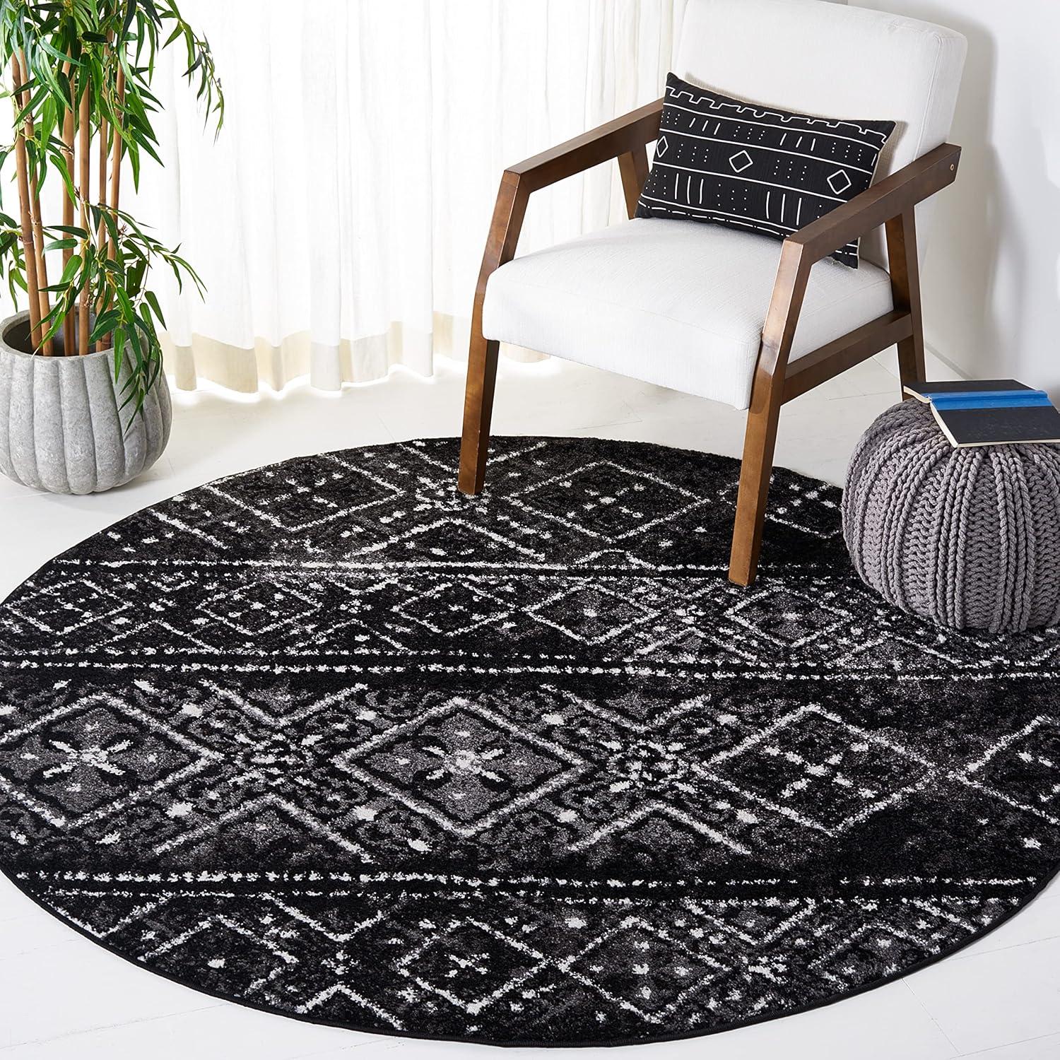 image:imageSAFAVIEH Area Rug 8x10 Adirondack Collection Large Black amp Silver Moroccan Boho Design NonShedding amp Easy Cleaning Ideal for Living Room Bedroom Office Dining Space ADR111CBlackSilver