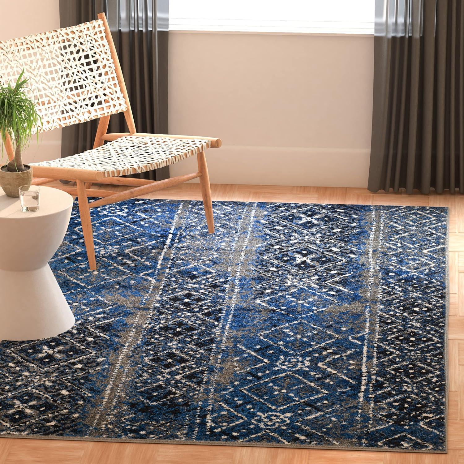 image:imageSAFAVIEH Area Rug 8x10 Adirondack Collection Large Black amp Silver Moroccan Boho Design NonShedding amp Easy Cleaning Ideal for Living Room Bedroom Office Dining Space ADR111CSilverMulti