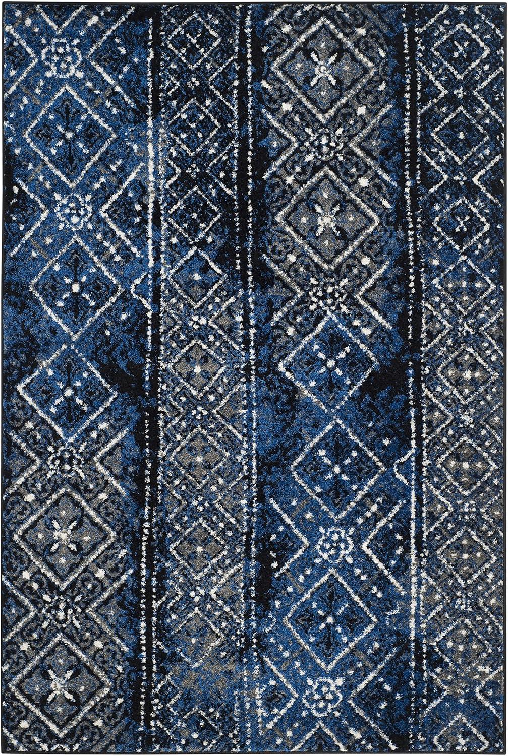image:imageSAFAVIEH Area Rug 8x10 Adirondack Collection Large Black amp Silver Moroccan Boho Design NonShedding amp Easy Cleaning Ideal for Living Room Bedroom Office Dining Space ADR111CBlueBlack
