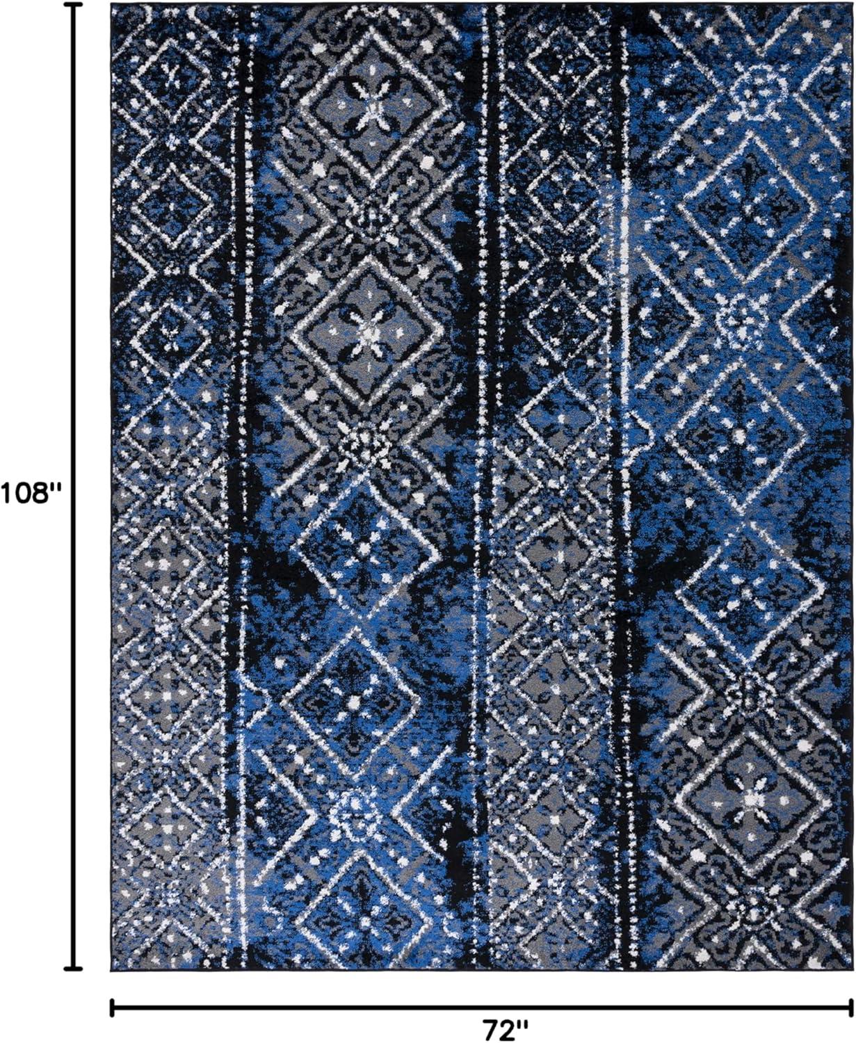 image:imageSAFAVIEH Area Rug 8x10 Adirondack Collection Large Black amp Silver Moroccan Boho Design NonShedding amp Easy Cleaning Ideal for Living Room Bedroom Office Dining Space ADR111CBlueBlack